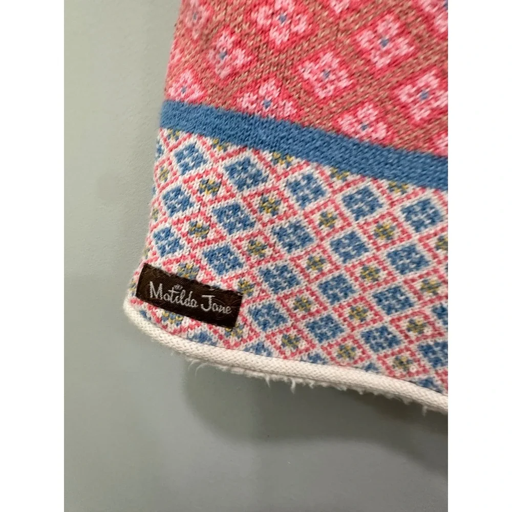Matilda Jane Kids Vest Size 10‎ Pink Blue Fair Isle Knit make believe warm hugs